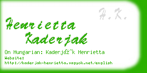 henrietta kaderjak business card